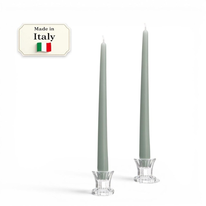 CANDELA CONICA DA 30 CM VERDE VINTAGE